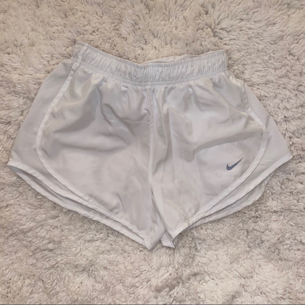 All white Nike shorts